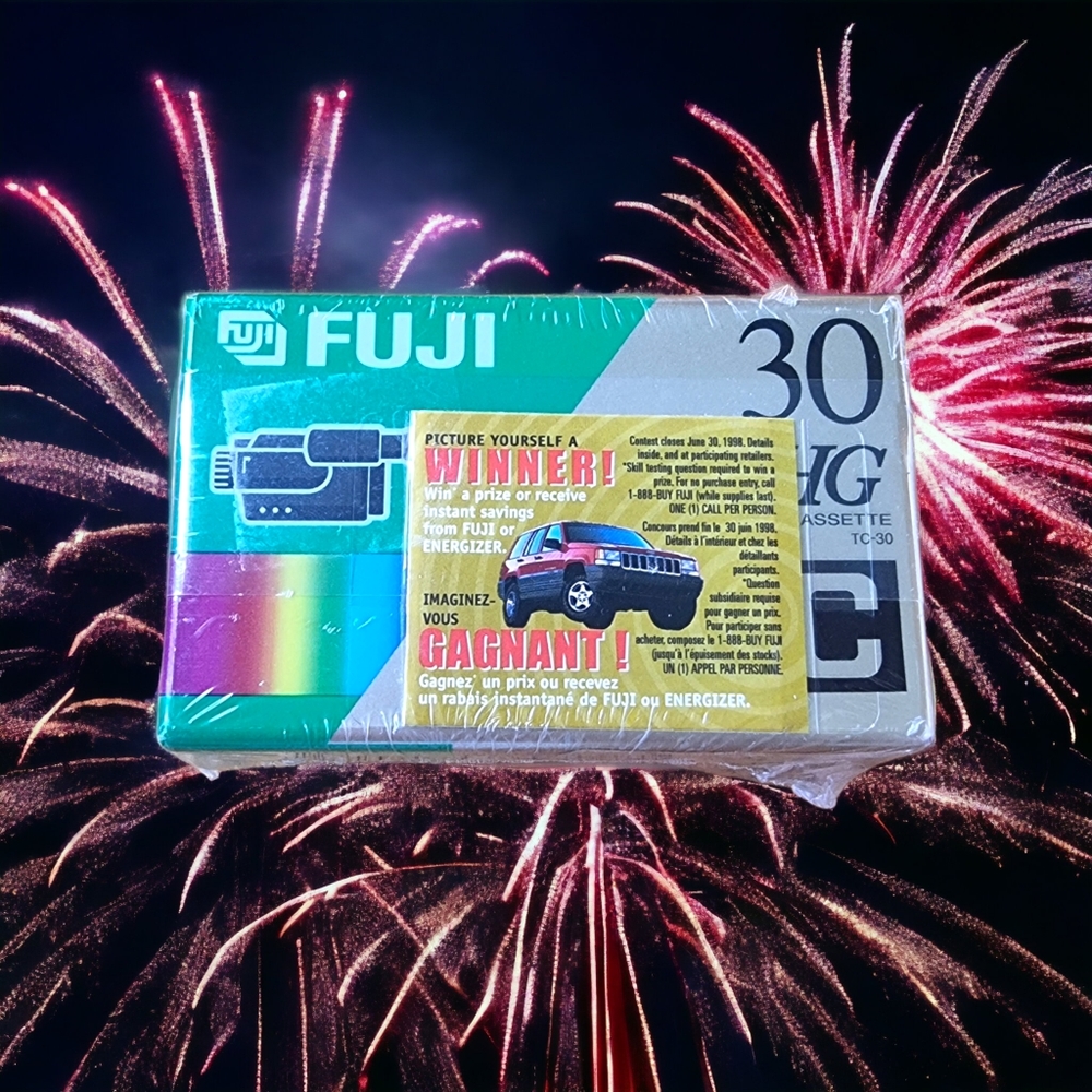 Fuji Blank Video Camera Tapes TC-30 VHS-C  Super HG ~Set of 2~New! + Bonus Gift!